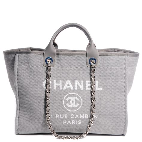 chanel deauville grey black|chanel deauville tote for sale.